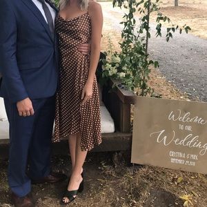 Polka dot cowl neck dress ASTR THE LABEL SZSM